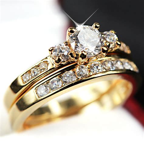Check spelling or type a new query. 24K GOLD FILLED R223 TRILOGY SIMULATED DIAMOND WEDDING ...