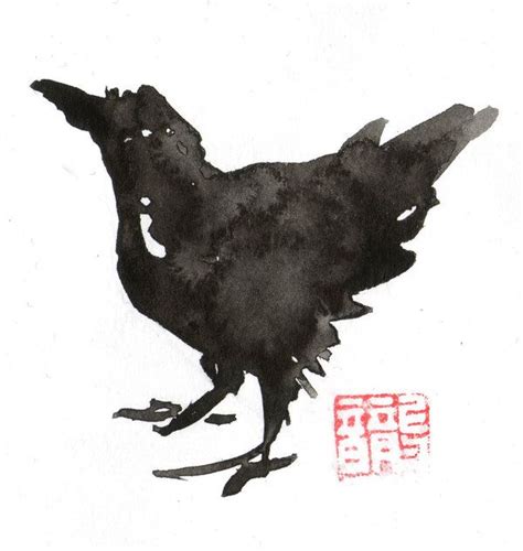 Deepred1981 S Deviantart Gallery Japanese Ink Painting Crow Painting Sumi E Painting