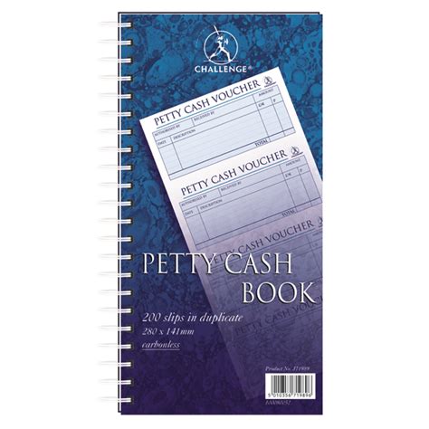 Challenge Petty Cash Book 280 X 141mm 200 Duplicate Slips 100080052