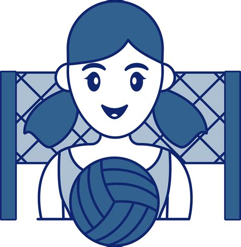 Female Volleyball Player Icon In Blue And White Color 24194674 Vector Art At Vecteezy