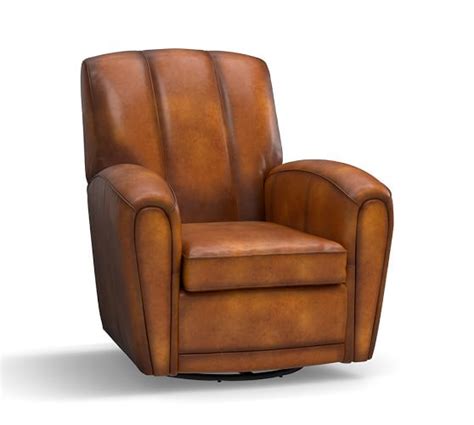 Room designs you don't have to imagine. Elliot Leather Swivel Armchair | Pottery Barn