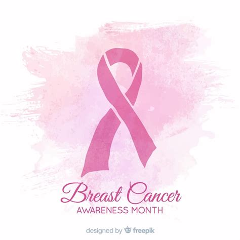 Premium Vector Watercolor Design Breast Cancer Awareness With Ribbon