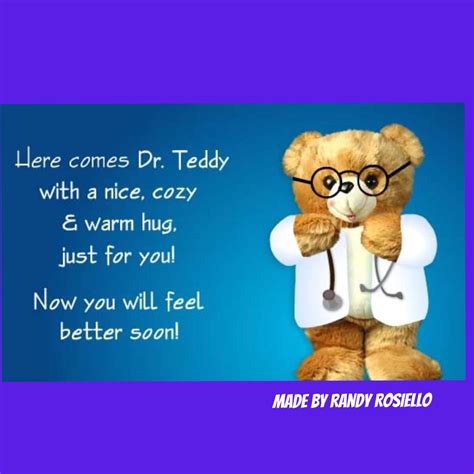 Dr Teddy Coming To Make You Feel Better Get Well Soon Pinterest