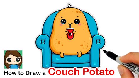 How To Draw A Couch Potato Whiteandblackmarblenailsarttutorials