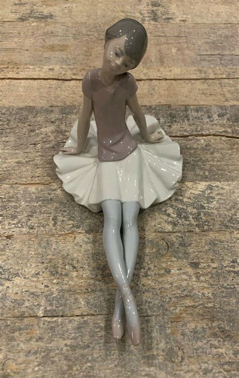 Lladro Ballerina Sitting Retired Vintage 1356 Dreamer Ballet Free