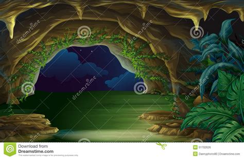 Cueva Stock De Ilustración Ilustración De Helecho Cuadro 51702626