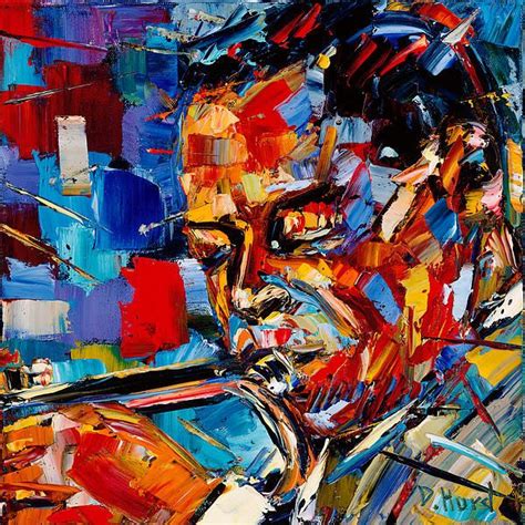 Abstract Jazz Art Music Painting Palette Knife Portrait Bold Jazz