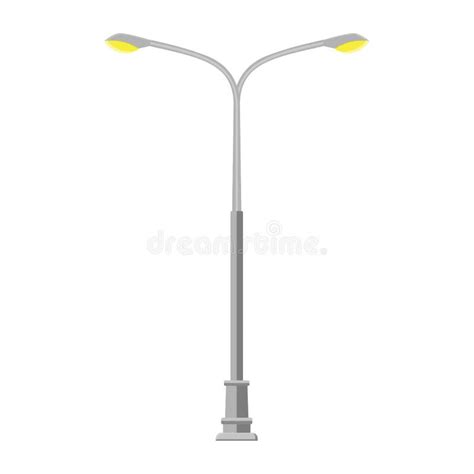 Street Light Isolated On White Background Outdoor Lamp Post In Flat