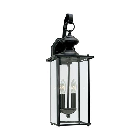 Sea Gull Lighting Jamestowne 2 Light Small Black Outdoor 2025 In Wall