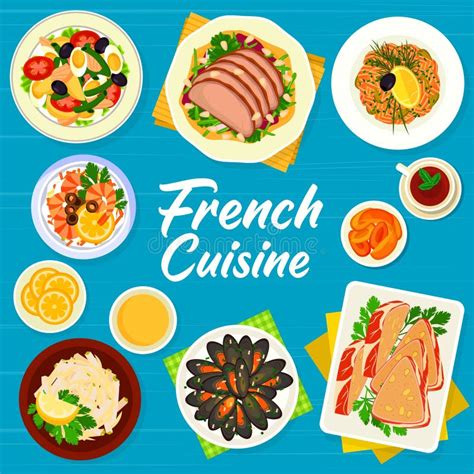 French Cuisine Menu Cover Vector Food Of France Stock Vector Illustration Of Sauce Meal