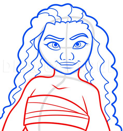 How To Draw Moana Step By Step Drawing Guide By Dawn Dragoart