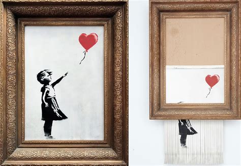 Peeling Radeau Faire Banksy Oeuvre La Petite Fille Au Ballon Nuit Corbeau Moins