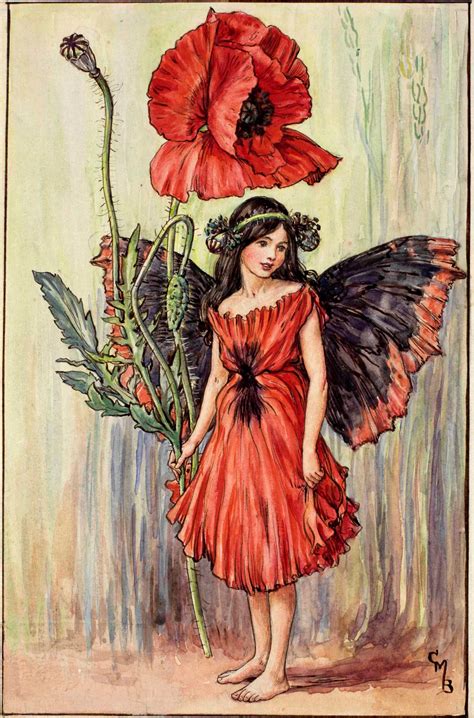 The Poppy Fairy By Cicely Mary Barker Flower Fairies Vintage Fairies