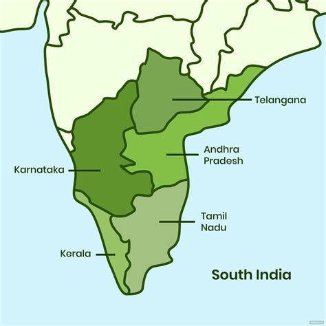 South India Map Vector In Illustrator Svg  Eps Png Download