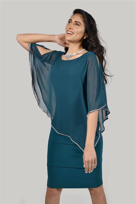 Frank Lyman Tiered Layer Overlay Dress 219022 Chapmans Clothing