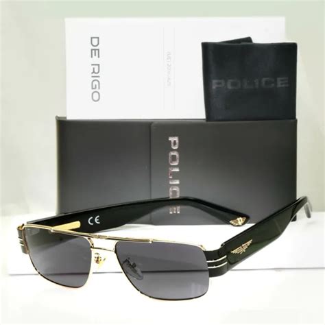 Authentic Police Mens Glossy Black Gold Sunglasses Origins 29 Spl A55 Col 0301 £72 00 Picclick Uk