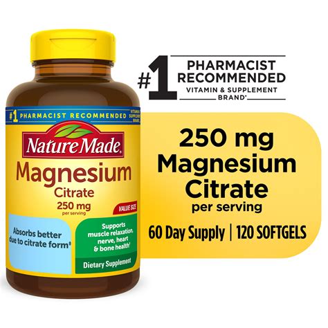 Nature Made Magnesium Citrate 250 Mg Softgels 120 Ct Pick Up In Store Today At Cvs