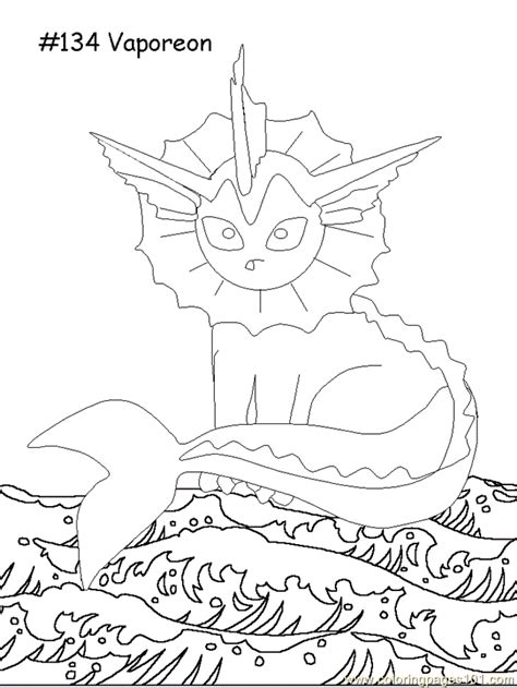 Coloring Pages Vaporeon Cartoons Pokemon Free Printable Coloring