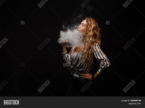 Redhead Woman Vaping Image And Photo Free Trial Bigstock