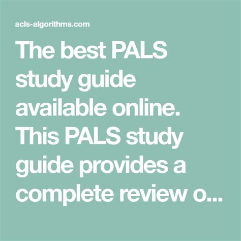 Pals Knowledge Base Acls Pals Algorithm Pals Study