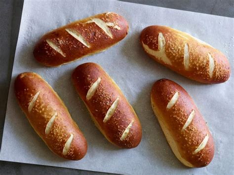 Soft pretzel for supper anyone? Pretzel Hot Dog Buns Recipe | Jeff Mauro | Food Network