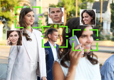 Facial Recognition System Identifying People Stock Image Image Of