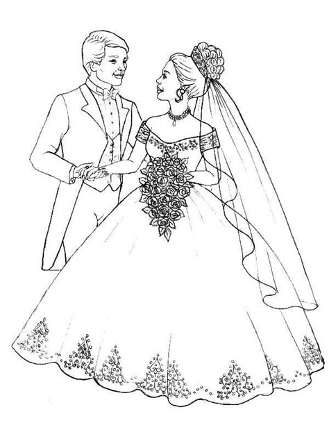 Wedding Couple Coloring Pages At Free