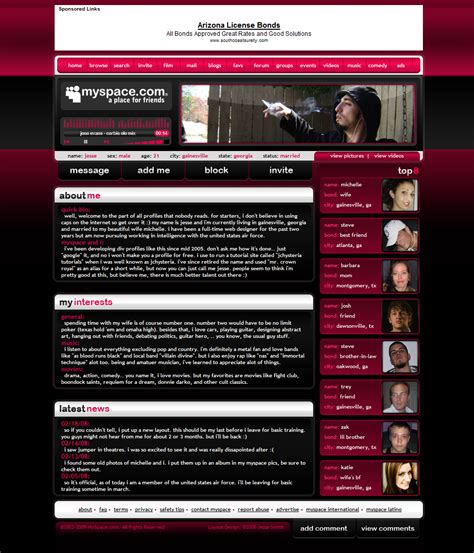 Myspace Custom Profile V29 By Jchysteria On Deviantart