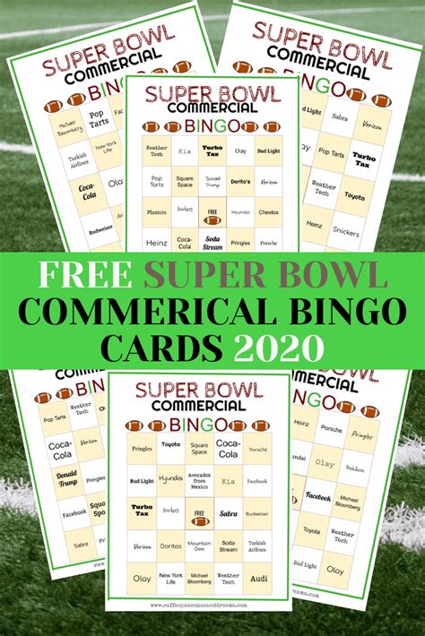Printable Bingo Cards For Super Bowl Commercials Printable Bingo Cards