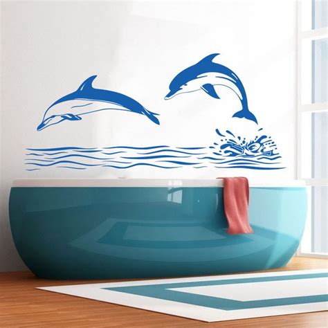 Zooyoo Dolphin Wall Decal Art Decor Sticker Bathroom Playroom Dolphin