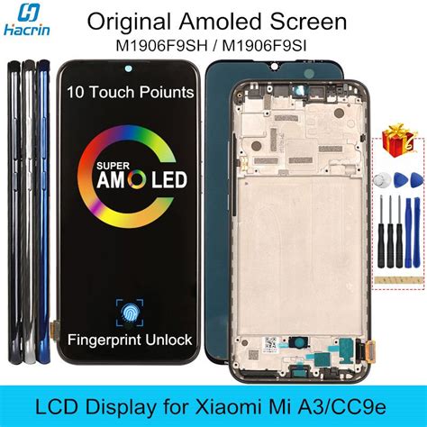 Original Display For Xiaomi Mi A3 Amoled Lcd Diginal Unlock Touch