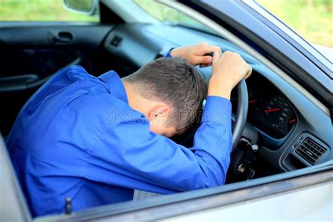 Fall Asleep In A Car Stock Image Image Of Driving Drunken 22359623