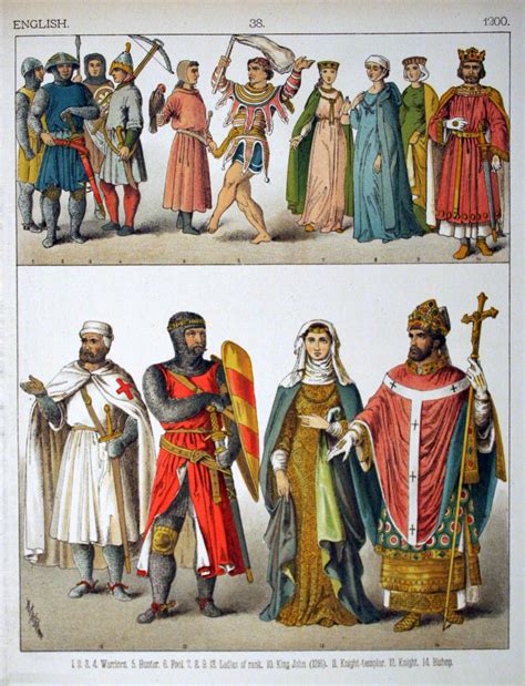 English Medieval Clothing C 1200 Ce Illustration World History