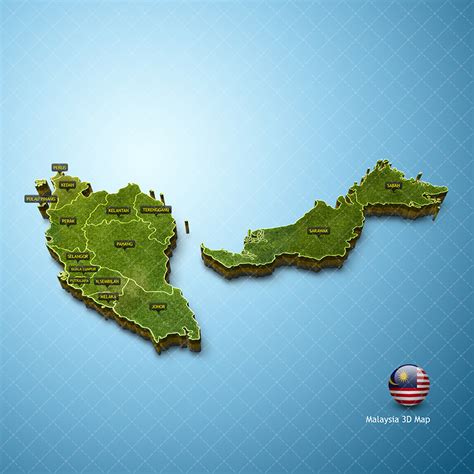 Silver Style 3d Map Of Selangor Psdhook