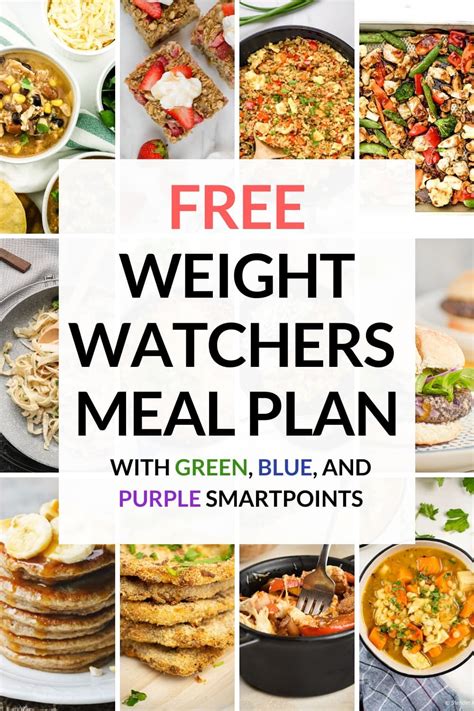 Free Weight Watchers Meal Plans Green Blue And Purple Options