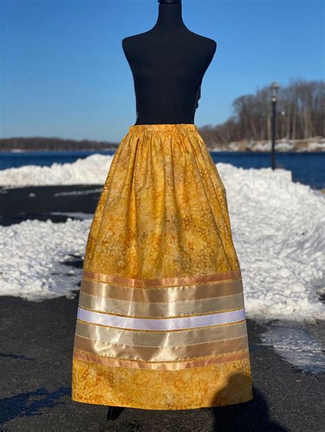 Yellow Ribbons Long Skirts For Women Ribbon Skirts Traditional Skirts