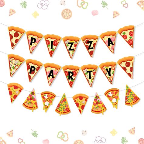 Buy Pizza Party Banner, Pizza Party Time Pennant Banner, Pizza Theme