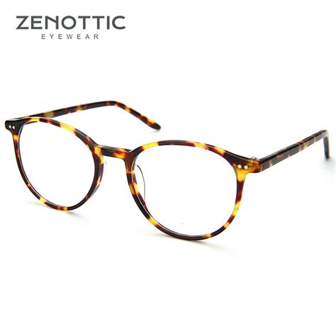 zenottic retro acetate glasses frame for women optical myopia clear lens prescription eyeglasses