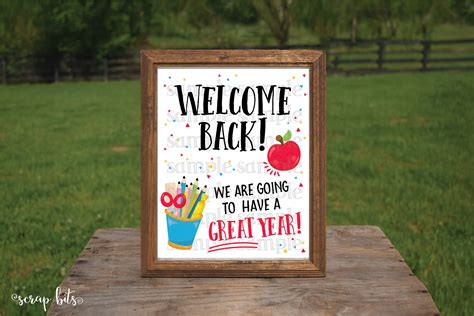 Printable Welcome Back To School Sign Classroom Welcome Back Etsy