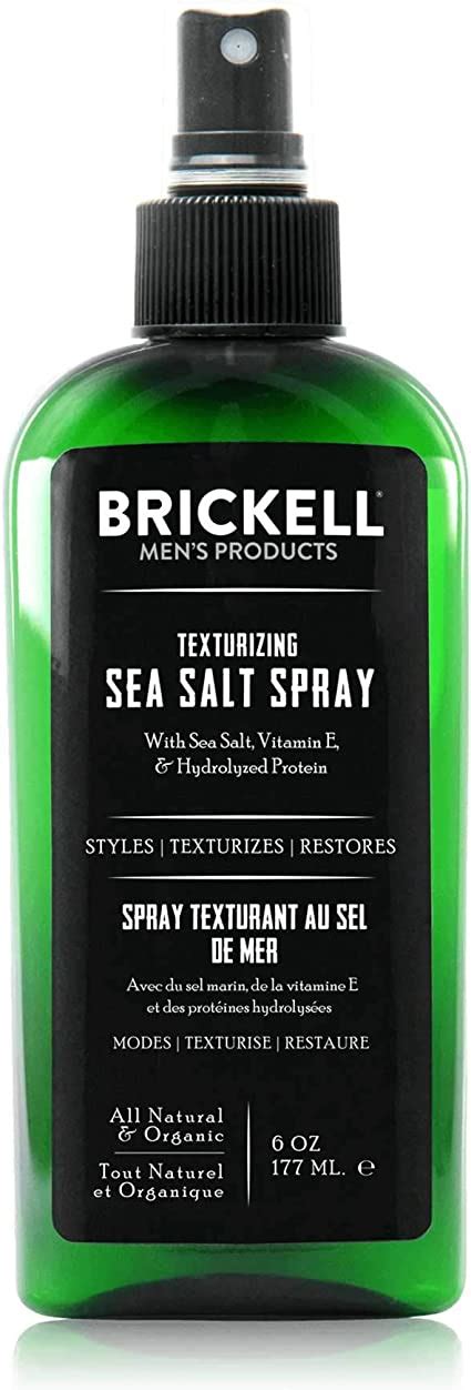 Brickell Men S Texturizing Sea Salt Spray For Men Natural Organic Alcohol Free Lifts And