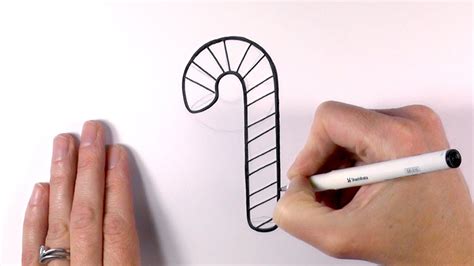 Candy Cane Drawing Step By Step Aesthetic Drawing
