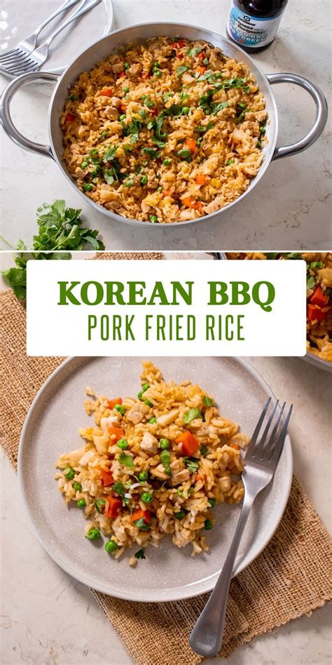 Korean Bbq Pork Fried Rice On A Plate