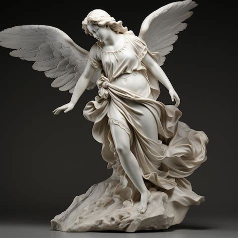 Premium Ai Image A Statue Of An Angel With Wings Spread Out