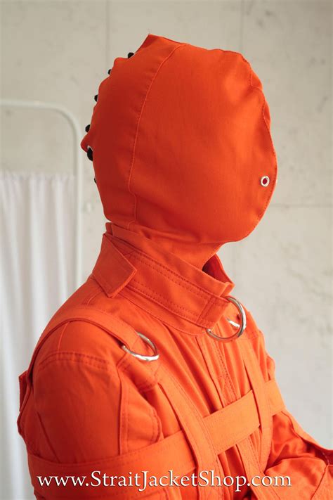 Orange Prison Bondage Straitjacket Mask Laced Zipper Etsy Sweden