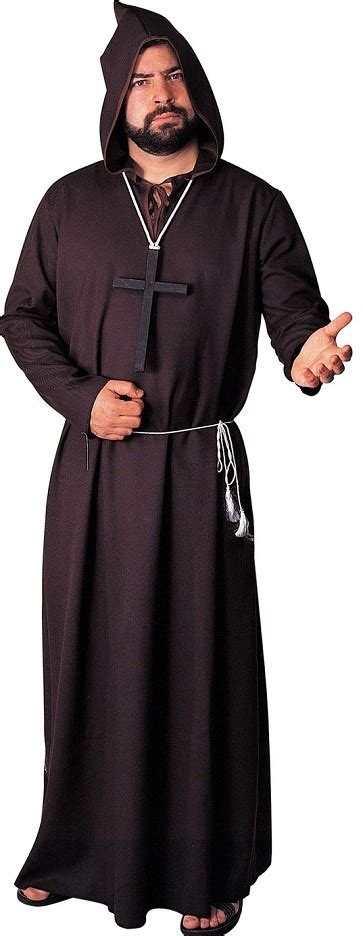 Mens Monk Friar Tuck Priest Robes Halloween Fancy Dress Costume All