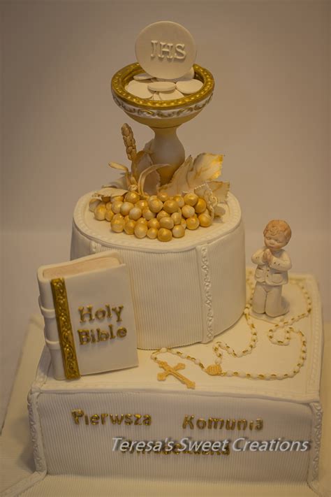 First Holy Communion Cake With Chalice And Bible All Edible And