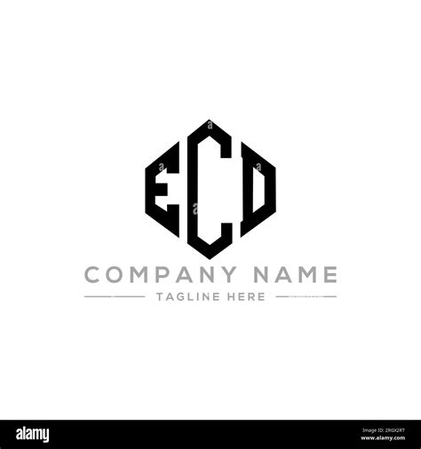 Diseño De Logotipo De Carta Ecd Con Forma De Polígono Diseño De