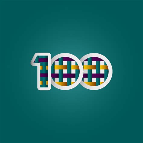 Celebração De Aniversário De 100 Anos Elegante Cor Número Vetor Modelo