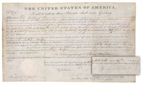 Lot James Monroe Signed Ohio Land Deed