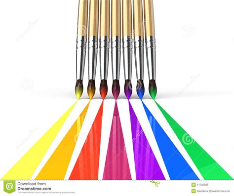 Rainbow Brushes Painting Stock Illustration Illustration Of Brush